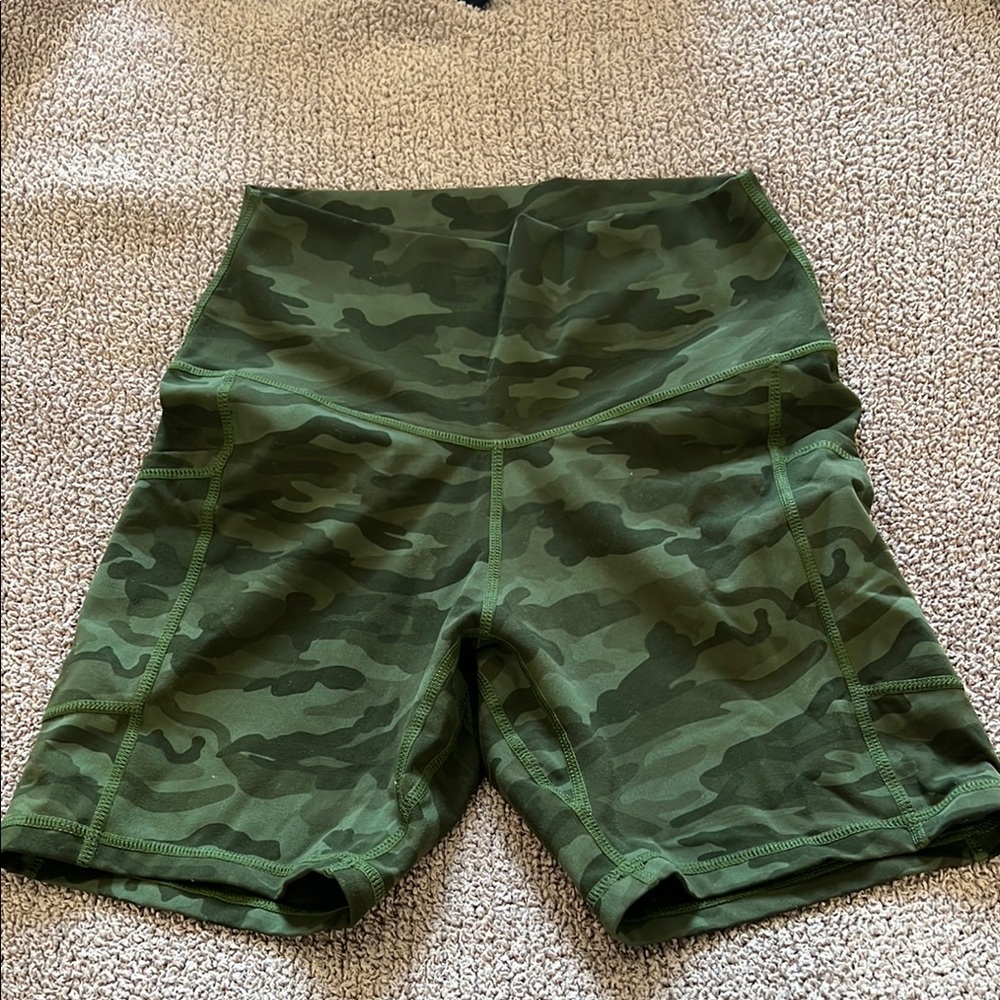 Green Athletic Shorts with Moisture-Wicking Fabric